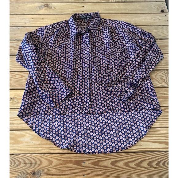Elizabeth & James Patterned Button Up Silk Shirt Size XS Women’s Blue - Picture 1 of 9